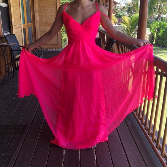 Pink Chiffon A-line Maggie Sottero prom dress NWT - Picture 6 of 8